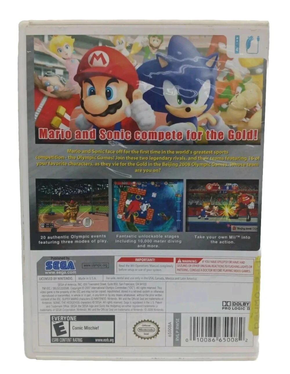 🍄 Mario & Sonic at the Olympic Games 🍄 (Nintendo Wii, 2007) Pre-owned. Disc 👍